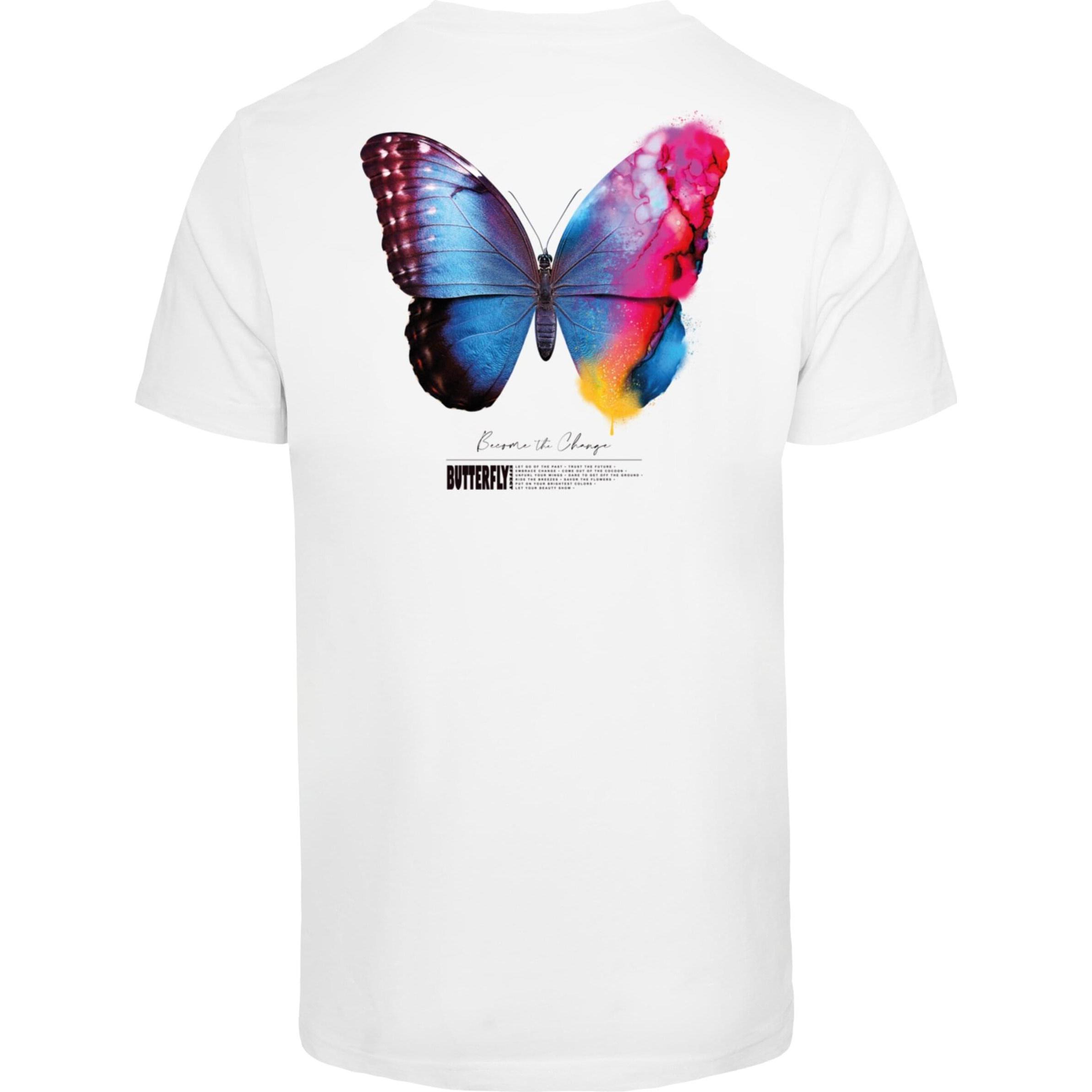 Thumbnail - Mister Tee, Herren, Shirt, Become the Change Butterfly 2.0 Tee - 131381, Weiss, (L)