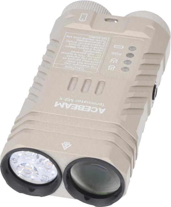 Actual product image AceBeam Terminator M2 LED-Taschenlampe mit 2.000 Lumen, mit Spot-, Flut-, und AUX-Licht, schwarz (9.54 cm, 2000 lm)