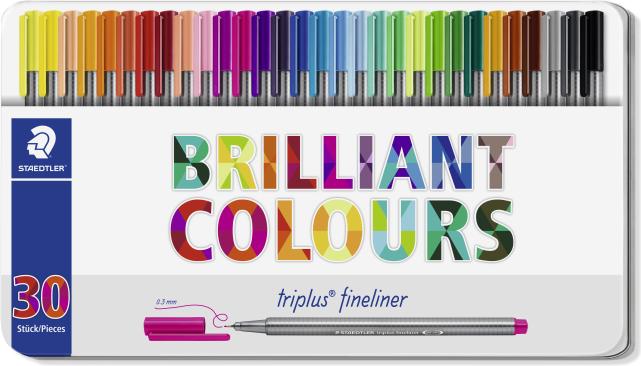 Actual product image Staedtler Metal box 30 triplus fineliner ass. (30x)