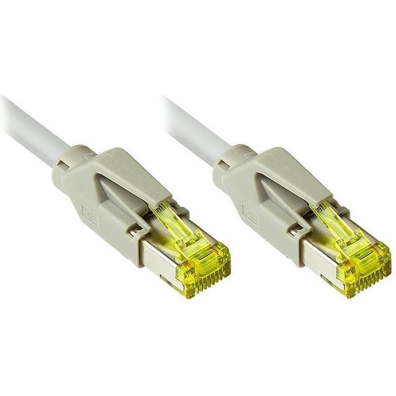 Varia Patchkabel Cat.7 Draka UC900 S/FTP 13m, Hirose Stecker, grau, Cavo di rete