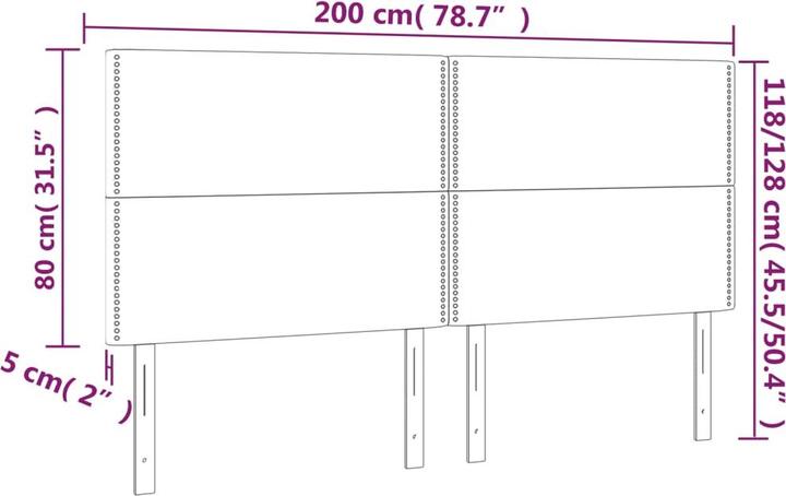 Image du produit vidaXL LED Kopfteil (200 x 5 x 128 cm)
