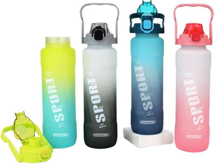 Actual product image Bewinner Bottle with lid and straw coloured 1 L (1 l)