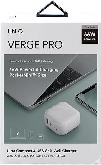 Produktbild Uniq UNIQ-Laden. Netzwerk. Verge Pro 66W Gan USB-C dvilypis (66 W, 3 Ports)