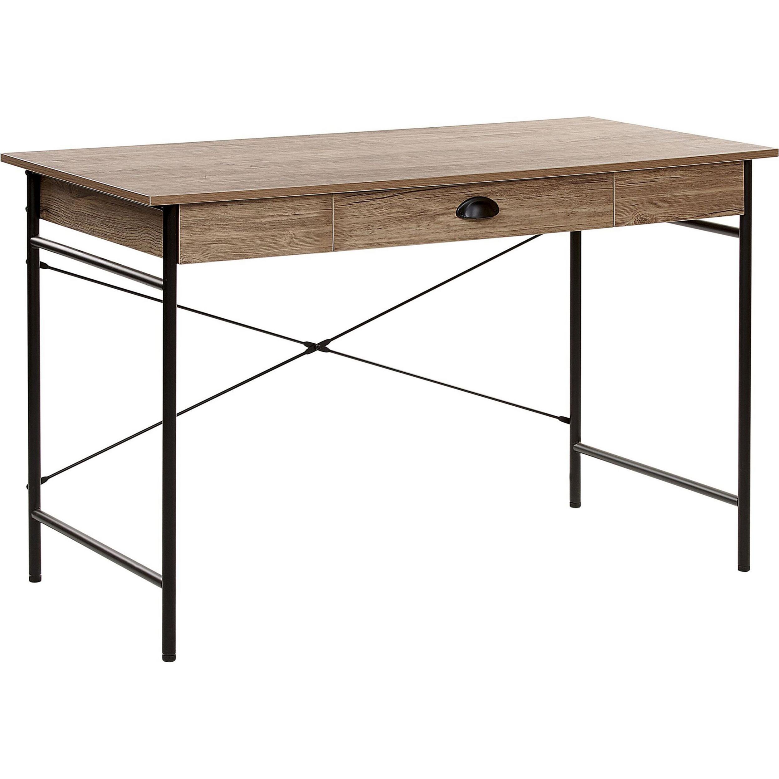 Beliani, Schreibtisch, Schreibtisch dunkler Holzfarbton 120 x 60 cm CASCO (120 x 60 x 76 cm)