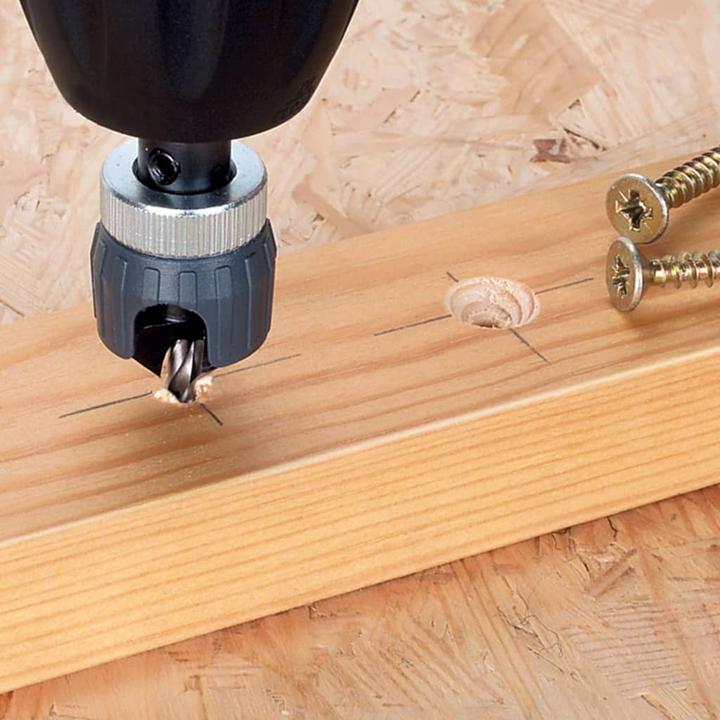 Produktbild wolfcraft 1 Vorbohrer m Senker+Tiefenst. ø3,2x12mm (3.2 mm, 12 mm)