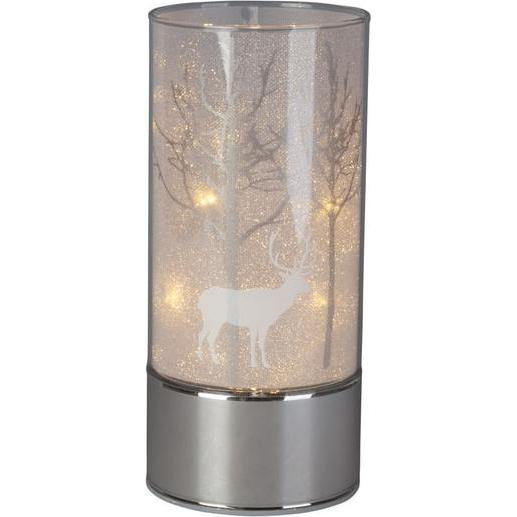 Thumbnail - MICA Living, Weihnachtsbeleuchtung, Glaszylinder - Hirsch im Wald mit LED - ca. 9 x 9 x 20 cm