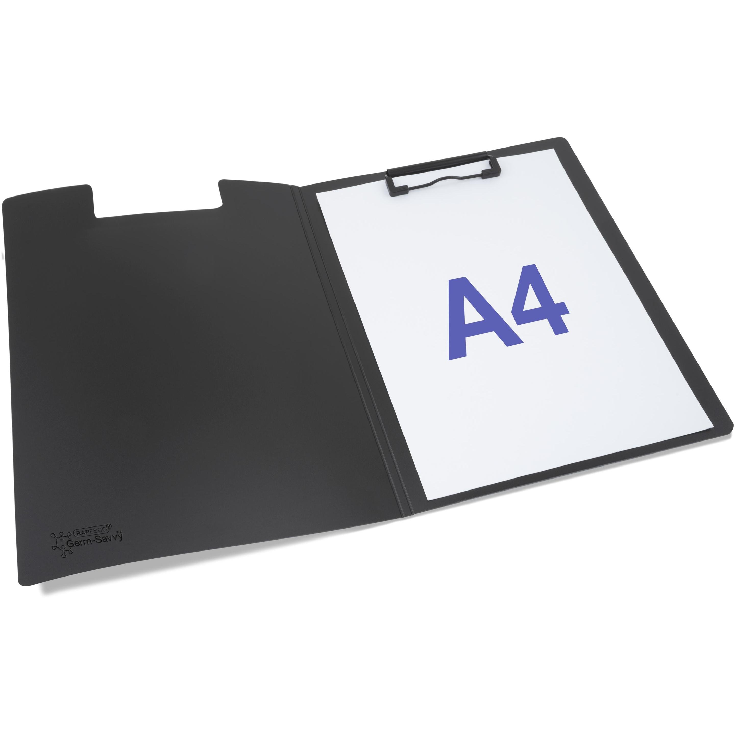Thumbnail - Rapesco, Unterlage, Klemmbrettmappe Germ-Savvy 1641 DIN A4 schwarz Kunststoff (21 x 29.5 cm)