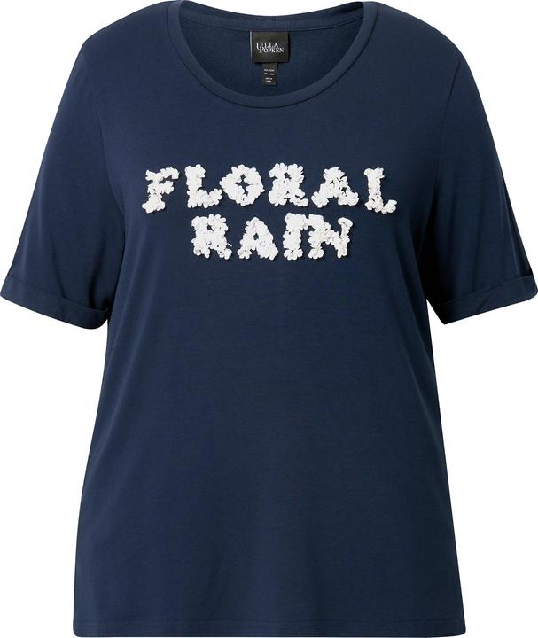 Produktbild Ulla Popken T-Shirt, 3D Floral Rain, Classic, Rundhals, Halbarm (62)