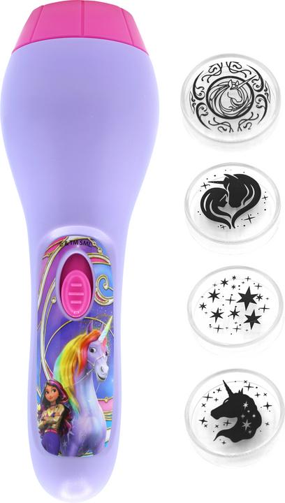 Actual product image Unicorn Academy projection flashlight with 4 different projection themes