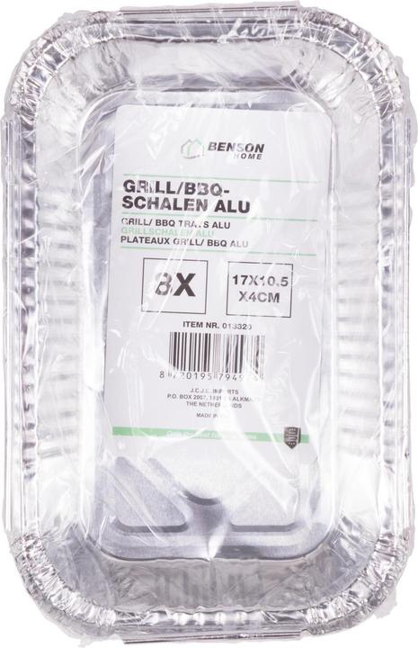 Actual product image Benson Home Grill/ BBQ trays alu 8 pcs 17 x 10,5 x 4 cm