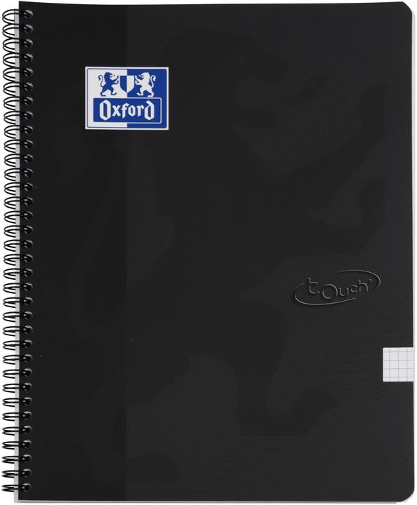 Image du produit Oxford Cahier à spirales Touch (A4, Quadrillé, Couverture rigide)