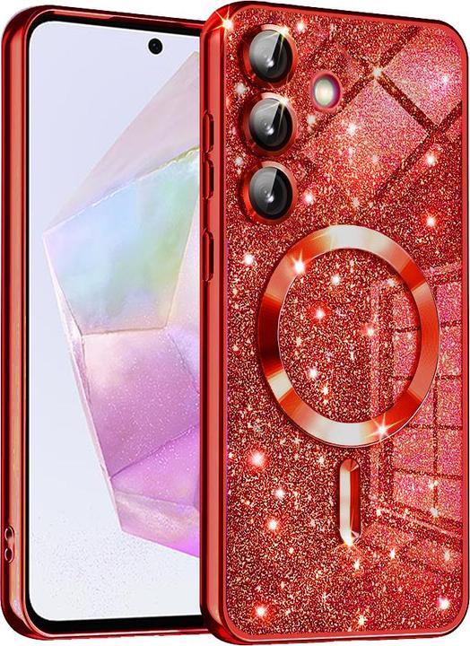 Actual product image Techsuit - Luxury Glitter MagSafe - Samsung Galaxy A35 5G - Red (Samsung Galaxy A35)