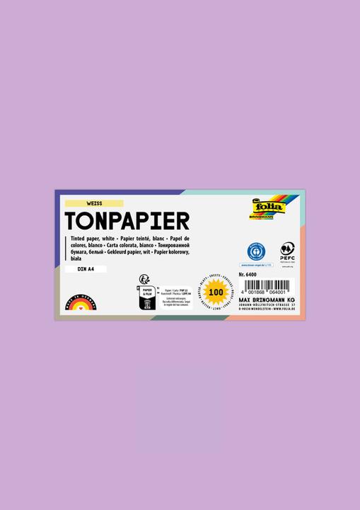 Produktbild Folia Tonpapier, DIN A4, 130 g/qm, lila (130 g/m², 100x)