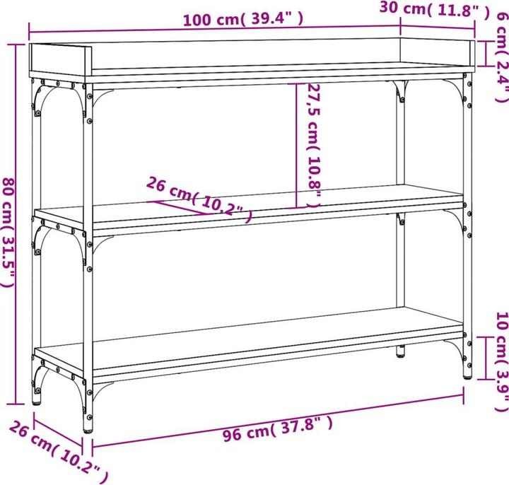 Image du produit vidaXL Konsolentisch (30 x 30 x 80 cm)