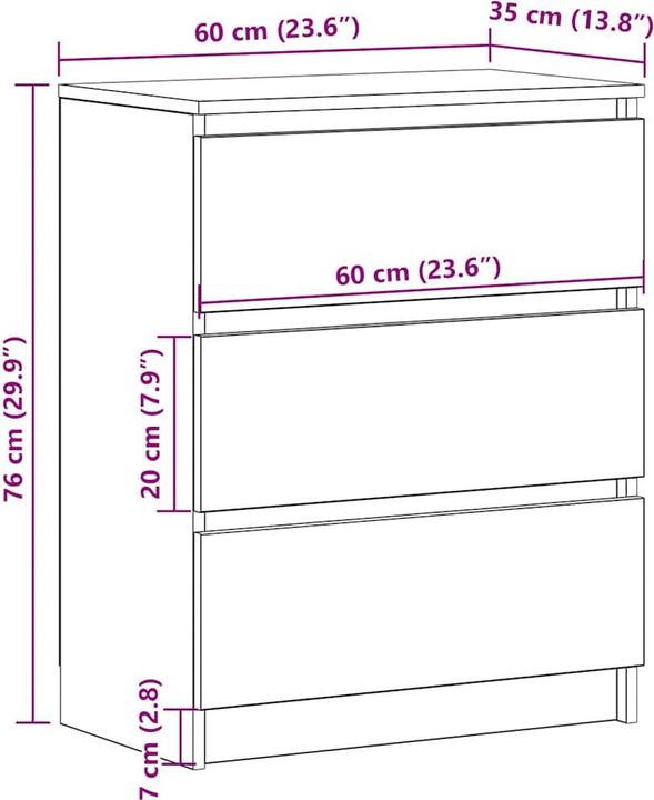 Image du produit vidaXL Nehemiah (60 x 35 x 76 cm)