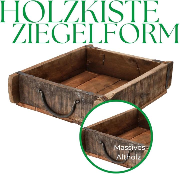 Produktbild Novaliv Holzkiste Vintage 30 x 25 x 8 cm Alte Ziegelform Holz Gross Allzweckkiste aus recyceltem Alth