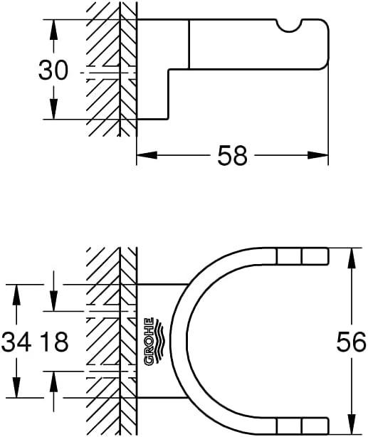 Produktbild Grohe Haken Selection doppelt hard graphite poliert 41049A00