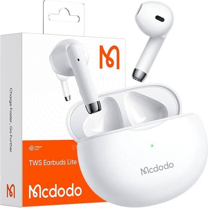 Immagine prodotto Mcdodo Cuffie wireless B01 con custodia di ricarica wireless - Bianco (25 h, Senza fili)
