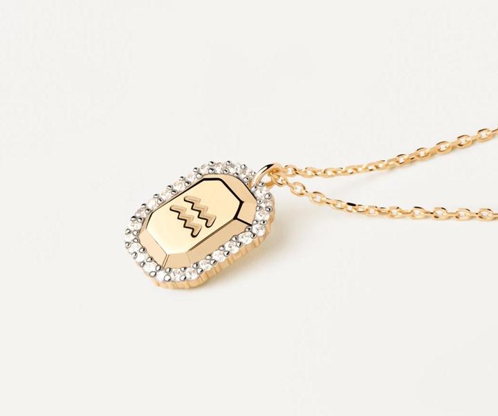 Produktbild Pd Paola PDPAOLA - OriginÃ¡lnÃ­ pozlacenÃ½ nÃ¡hrdelnÃ­k VodnÃ¡Å™ AQUARIUS CO01-566-U (Å™etÃ­zek. pÅ™Ã­vÄ›sek) (Silber 925)