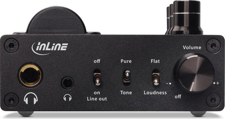 Produktbild InLine AmpUSB-EQ Hi-Res AUDIO HiFi DSD (Bass Boost, Mikrofon, USB-DAC)