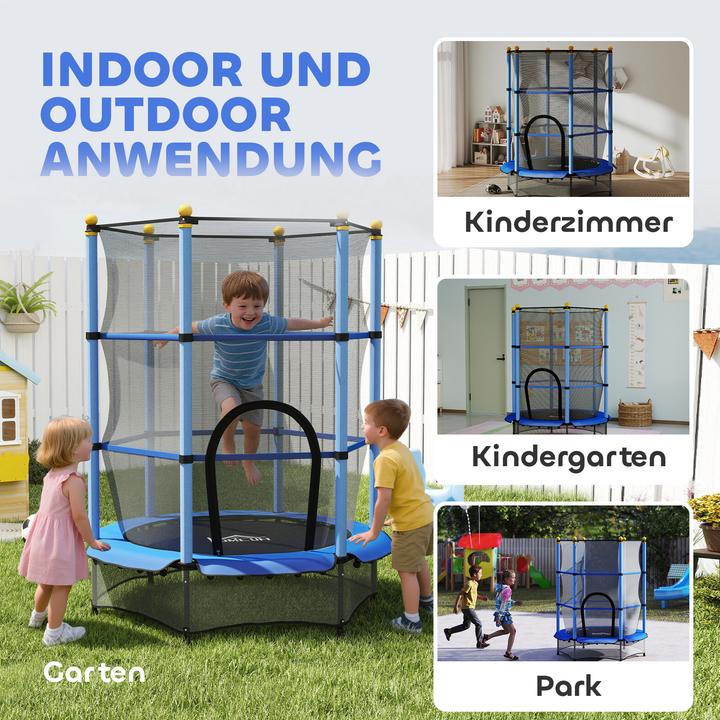 Image du produit Homcom Kindertrampolin Stahl, Kunststoff Blau (108 cm)