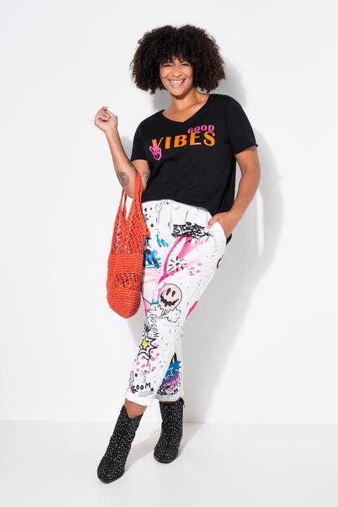 Produktbild Angel of Style Hose, Joggpants, Crinkle mit Grafitti, Elastikbund (54)