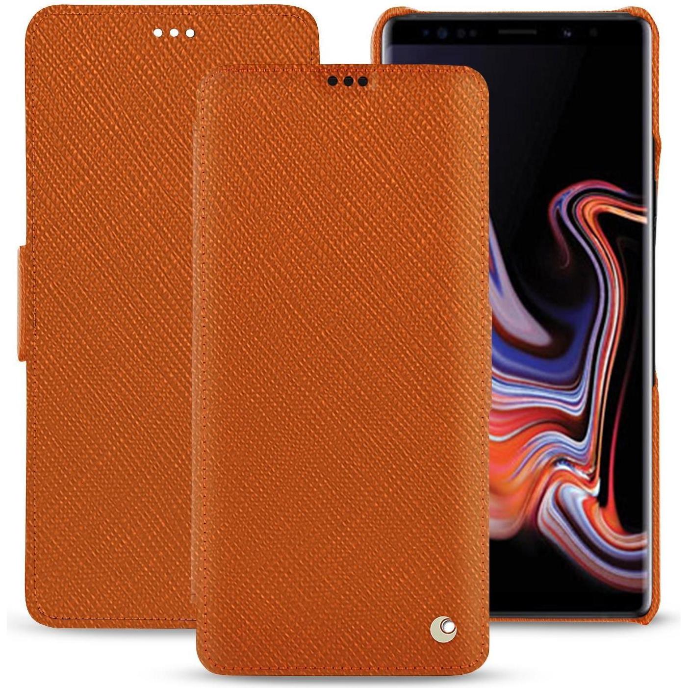 Noreve Lederschutzhülle horizontal (Samsung Galaxy Note 9), Smartphone Hülle, Orange