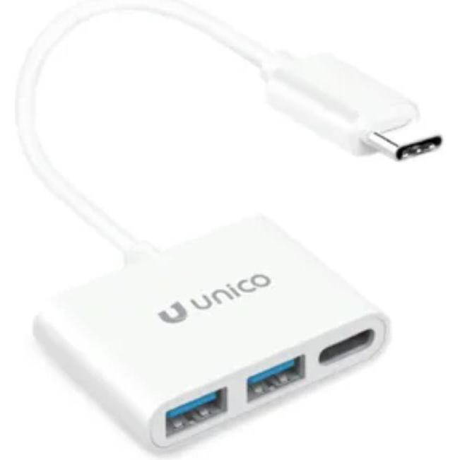 Thumbnail - Unico ADAPTADOR TIPO(C) A 2 USB(A) Y USB TIPO(C) (USB-C), Dockingstation + USB Hub, Weiss