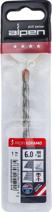 Actual product image Alpen Ceramic drill (6 millimetres)
