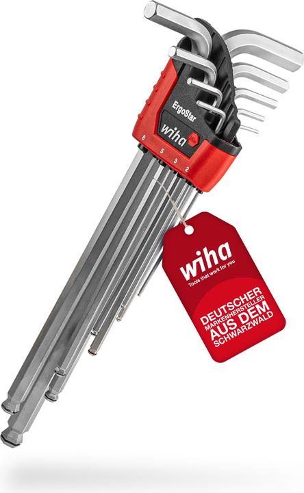 Actual product image Wiha Hex key set in ErgoStar holder 9 pcs hexagon socket spanner Hexagon spanner