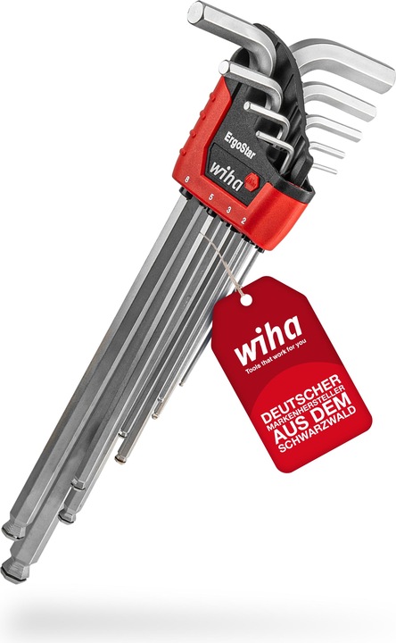 Actual product image Wiha Hex key set in ErgoStar holder 9 pcs hexagon socket spanner Hexagon spanner