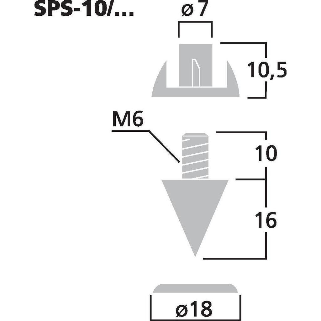 Thumbnail - Monacor LS-Spike-Set (4er), Lautsprecher Bauteile, Schwarz