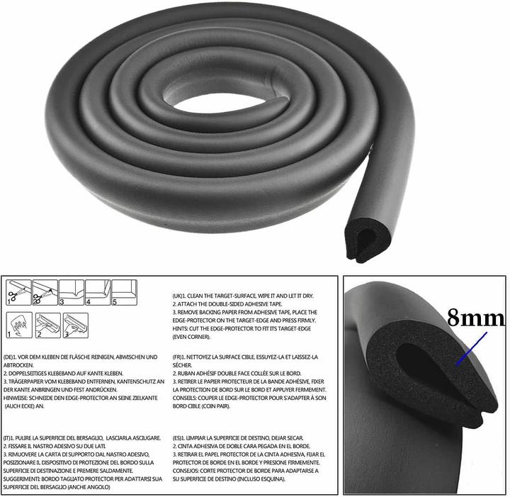 Image du produit Himry Protection de bord en mousse en U pour tables en verre, sécurité enfants