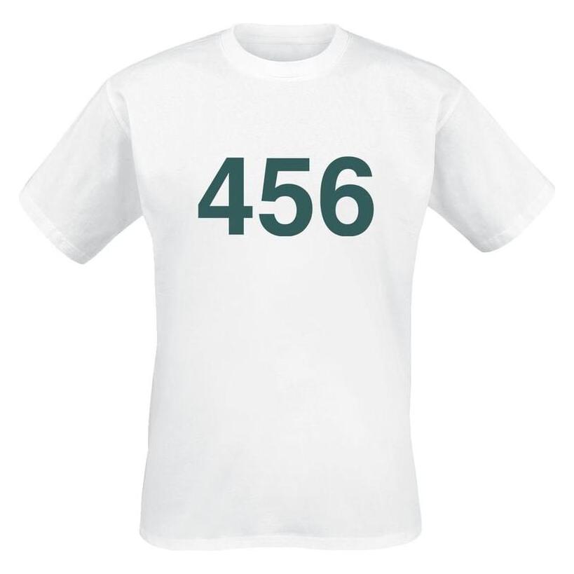 Squid Game, Herren, Shirts, Player 456, Weiss, (L)