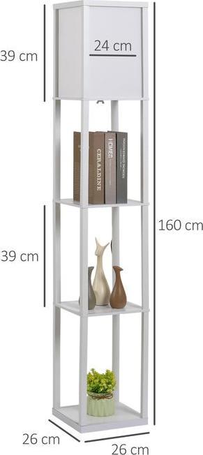 Actual product image Swisshandel24 Floor lamp Floor lamp with 3 shelves Interior lighting E27 up to 40W for living room/bedroom (E27)