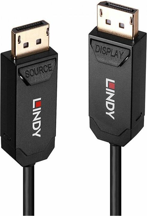 Actual product image Lindy 15m Fibre Optic Hybrid DP 2.0 UBHR10 Cable 40Gbps, up to 8K60 (15 m, DisplayPort, 2.0)