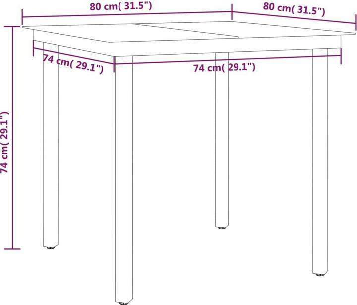 Image du produit vidaXL Garten-Ess-Set (80 x 80 x 74 cm)