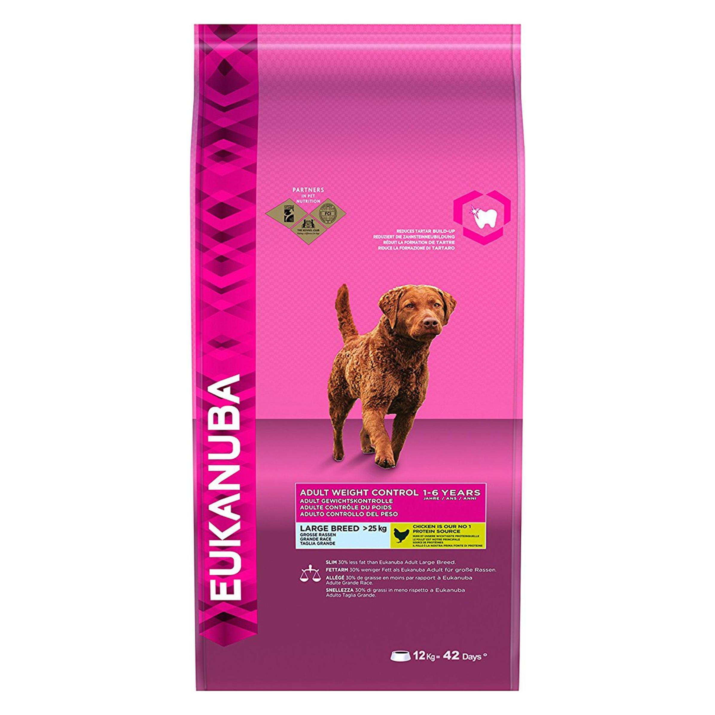 Eukanuba Adult Hundefutter Large Breed Gewichtskontrolle – Mit Huhn, 12 Kg Sack