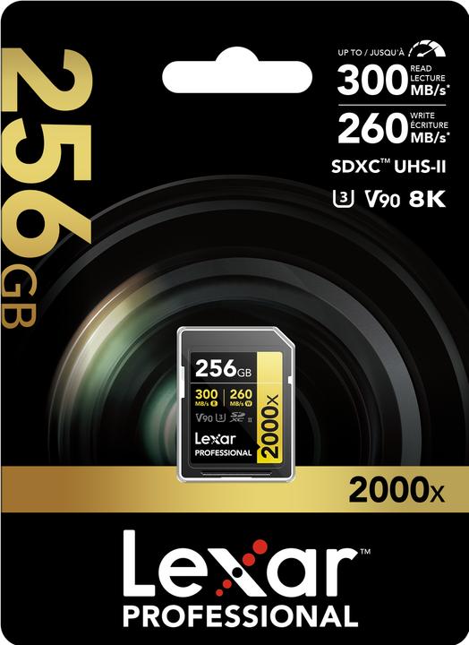 Produktbild Lexar Professional Gold Series (256 GB, SDXC, U3, UHS-II)