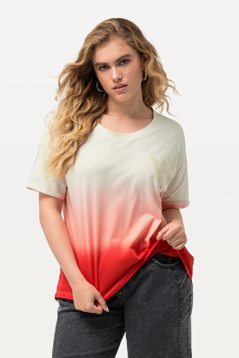 Actual product image Ulla Popken Dip Dyed Short Sleeve Logo Tee (46, 48)