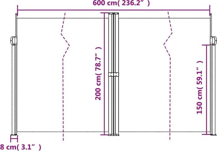 Produktbild VidaXL Seitenmarkise Ausziehbar (1.40 m)