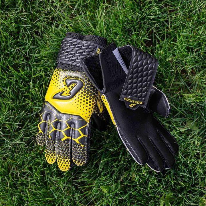 Produktbild Catch & Keep Fussballhandschuhe Kralle Protector Gr. 3 Gelb Torwart Keeper Goalie Handschuhe (3)