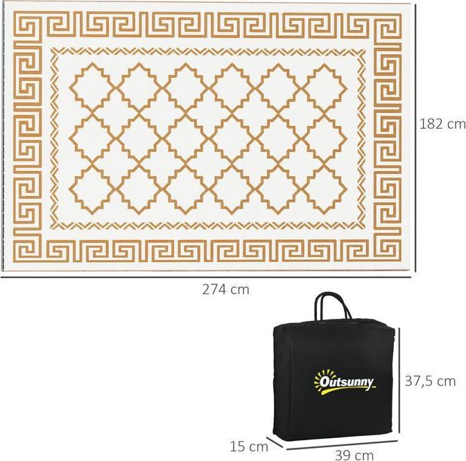 Immagine prodotto Swisshandel24 Tappeto per esterni Tappeto in plastica resistente alle intemperie, tappeto reversibile 182x274cm