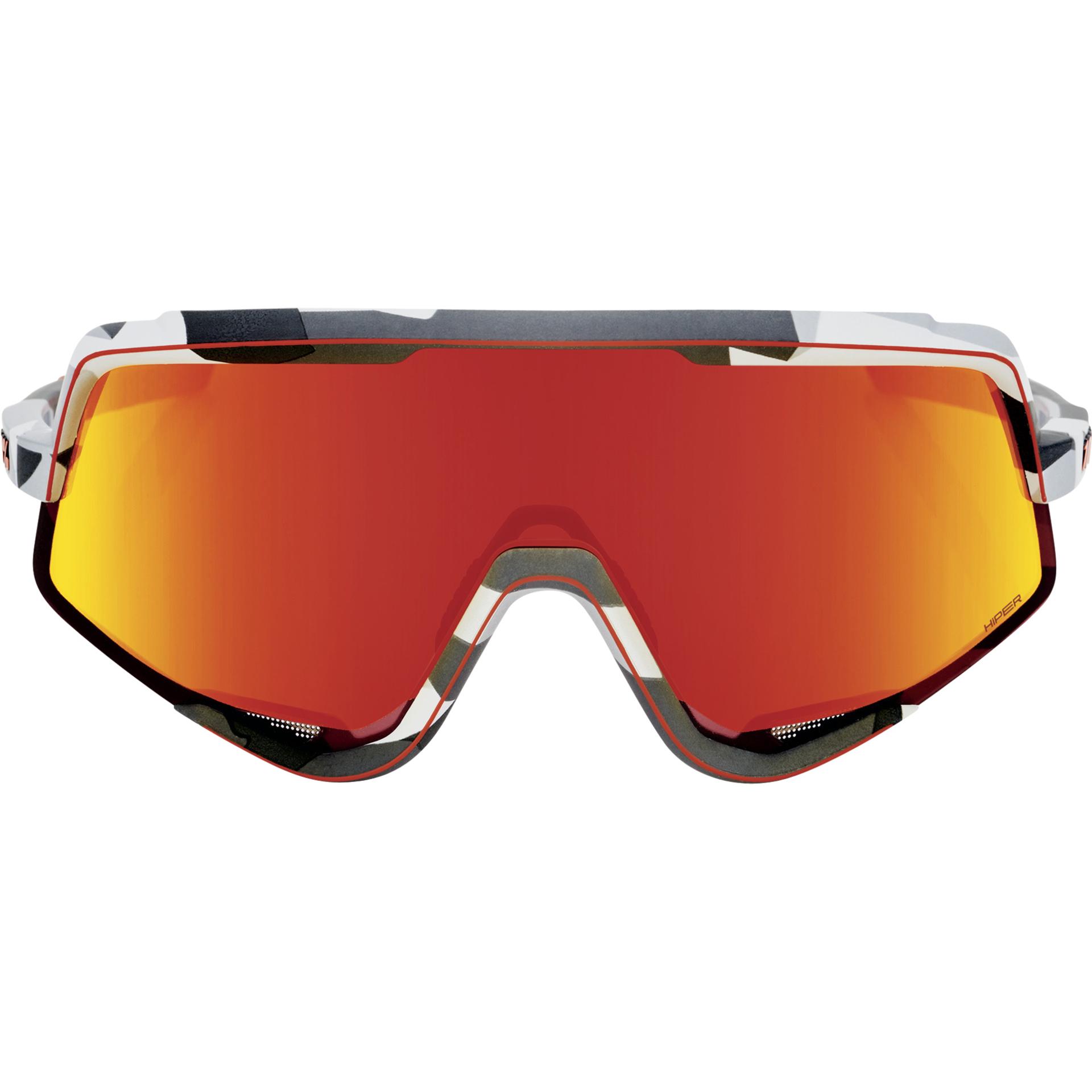 Thumbnail - 100%, Herren, Sportbrille, Brille Glendale Soft Tact (Soft Tact grey Camo, Hiper Red), Grau