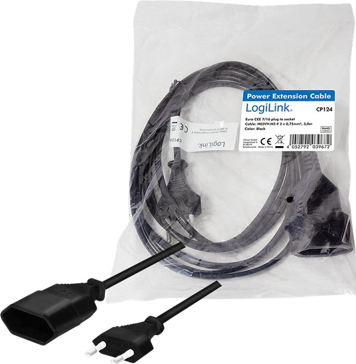 Produktbild LogiLink CP124 (3 m, CEE 7/16)