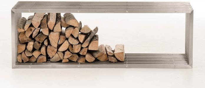 Immagine prodotto CLP Porta legna Irving 40x50x150, acciaio inox (40 x 50 x 150 cm)