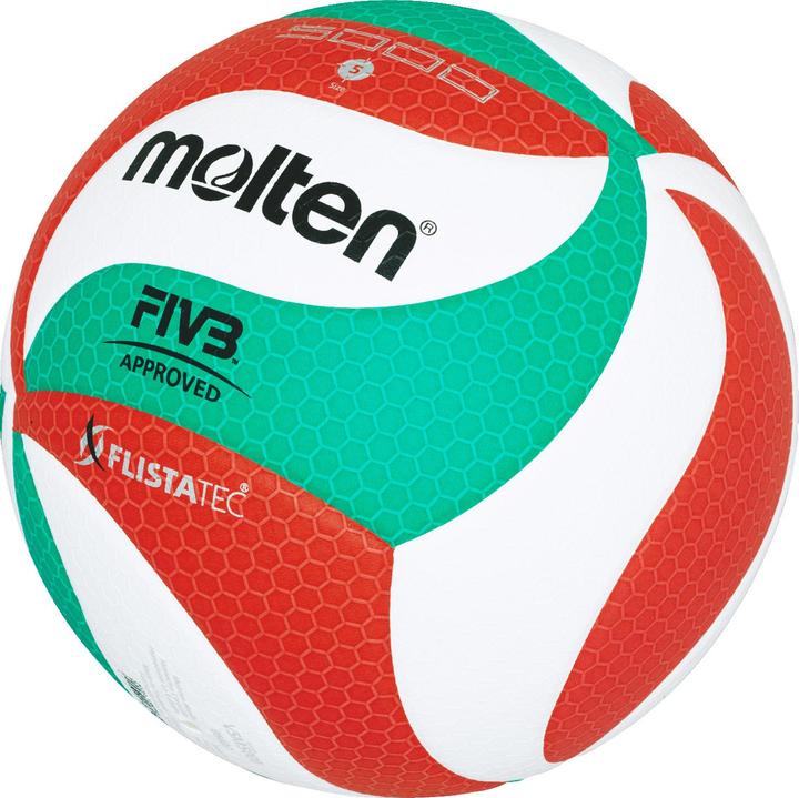 Produktbild Molten Europe Volleyball Flistatec (Grösse: 5, Farbe: 001 weiss/rot/grün) (5)
