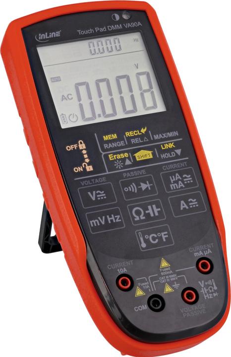 InLine Multimeter mit Touch-Pad und beleuchtetem Display (CAT IV, CAT III 1000V)