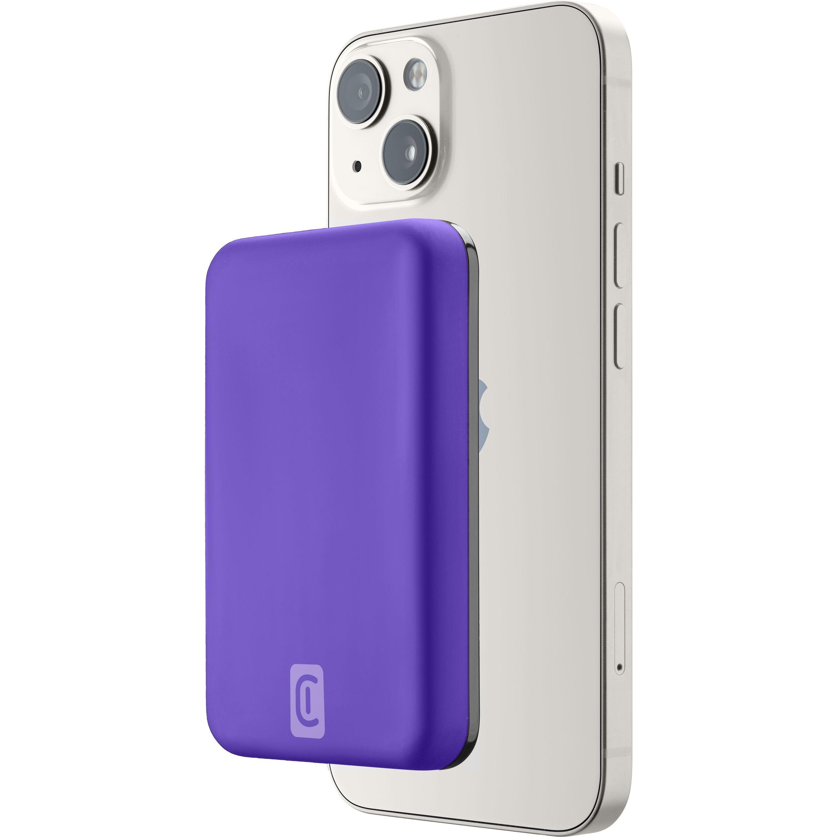 Thumbnail - Cellularline MagSafe Wireless Power Bank MAG 5000 VIOLET (5000 mAh, 10 W, 19.25 Wh), Powerbank, Violett