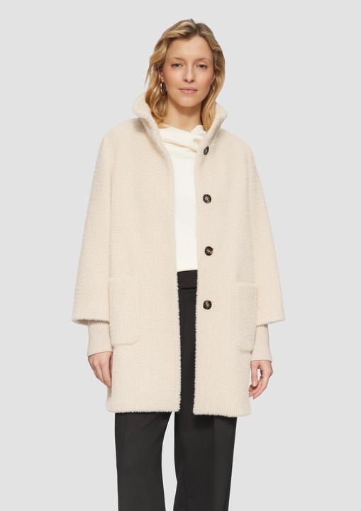 Produktbild S.Oliver Outdoor-Mantel Flauschiger Mantel mit Strickbündchen am Ärmel